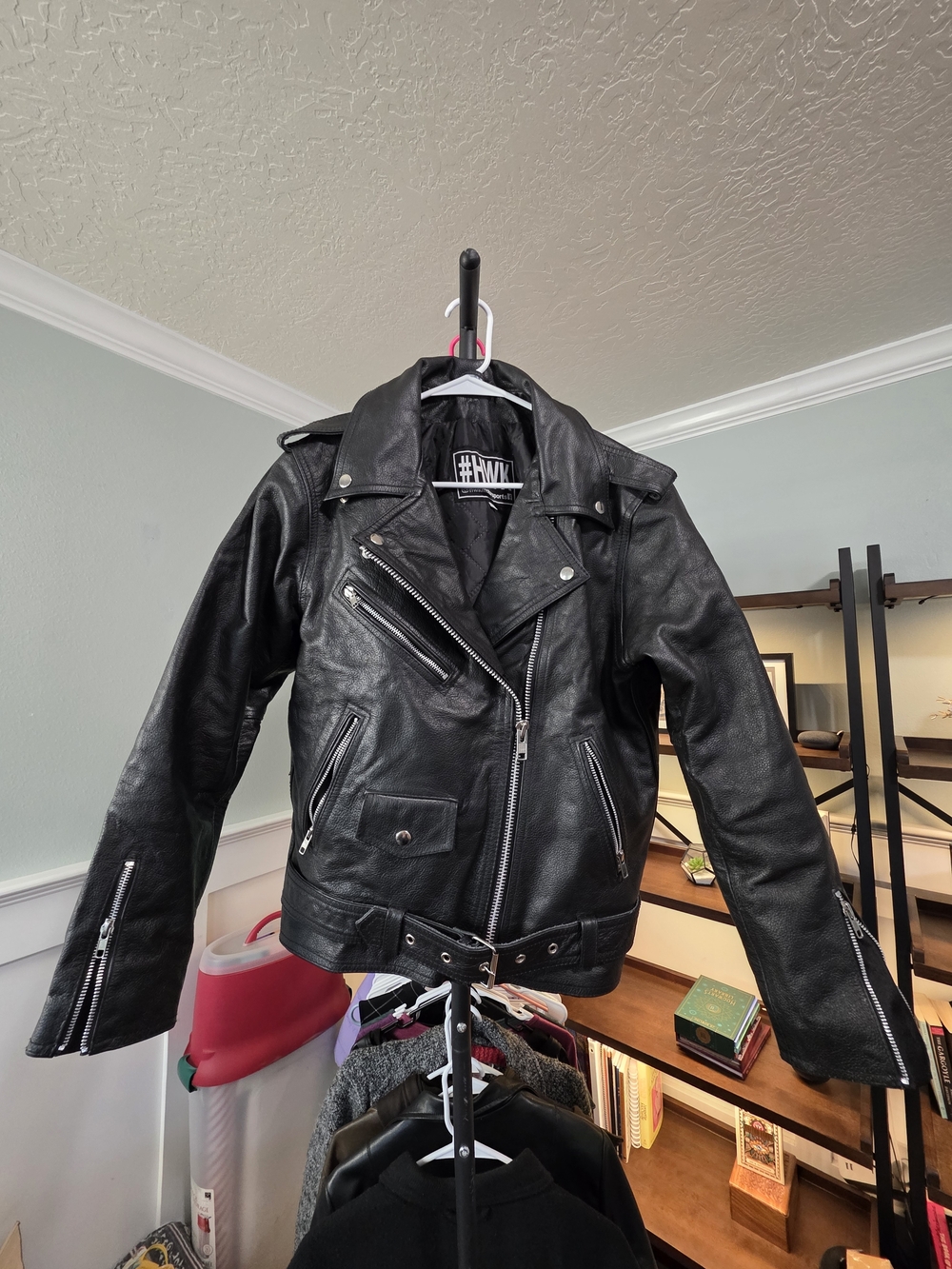 HWK Brando Women's Genuine Leather Motorcycle Jacket — Size L — Like New